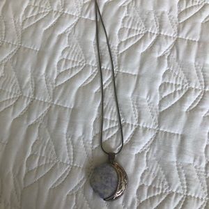 Flipping Purple and Green Moon Necklace